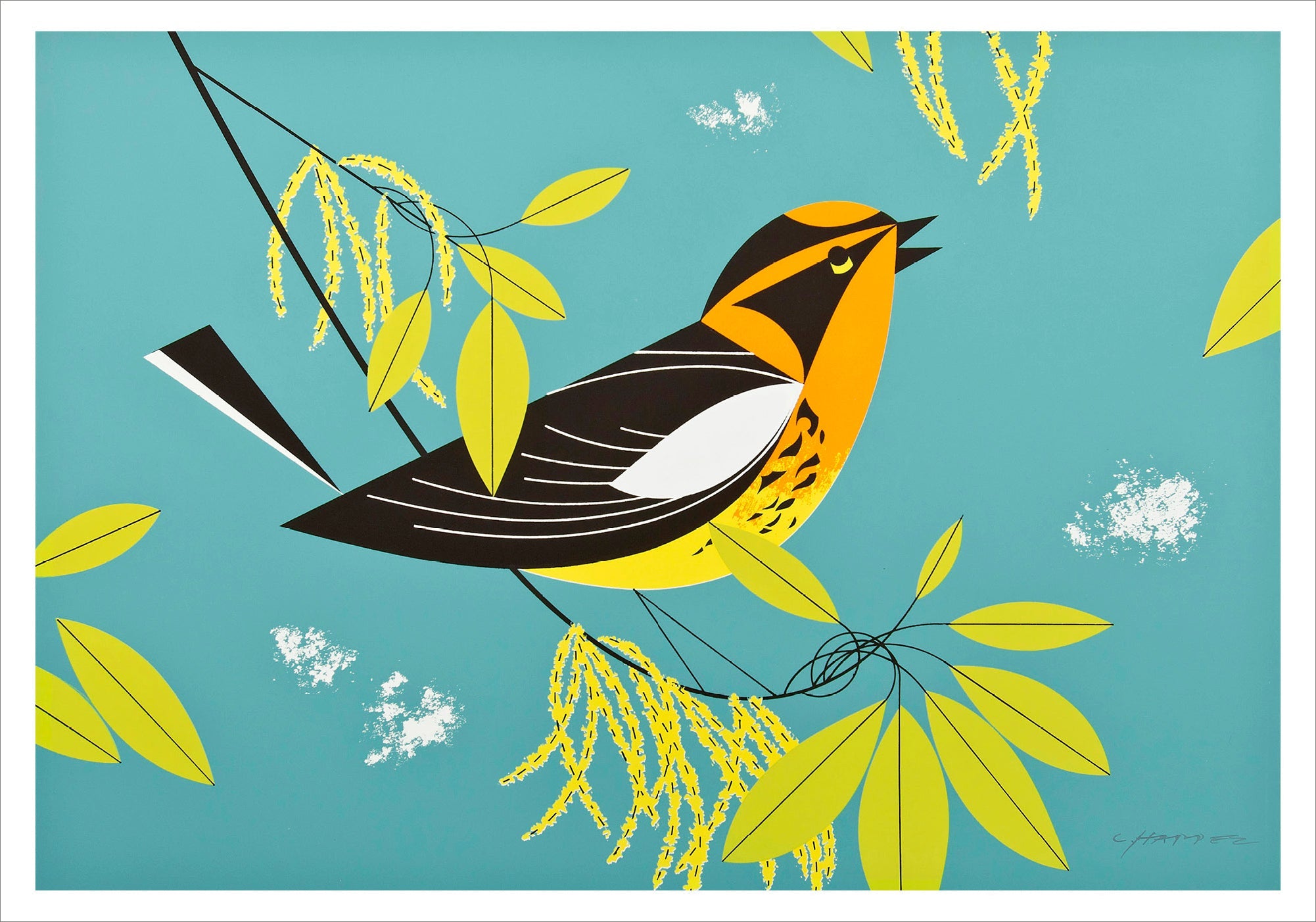 Charley Harper Blackburnian Warbler Boxed Note Cards    
