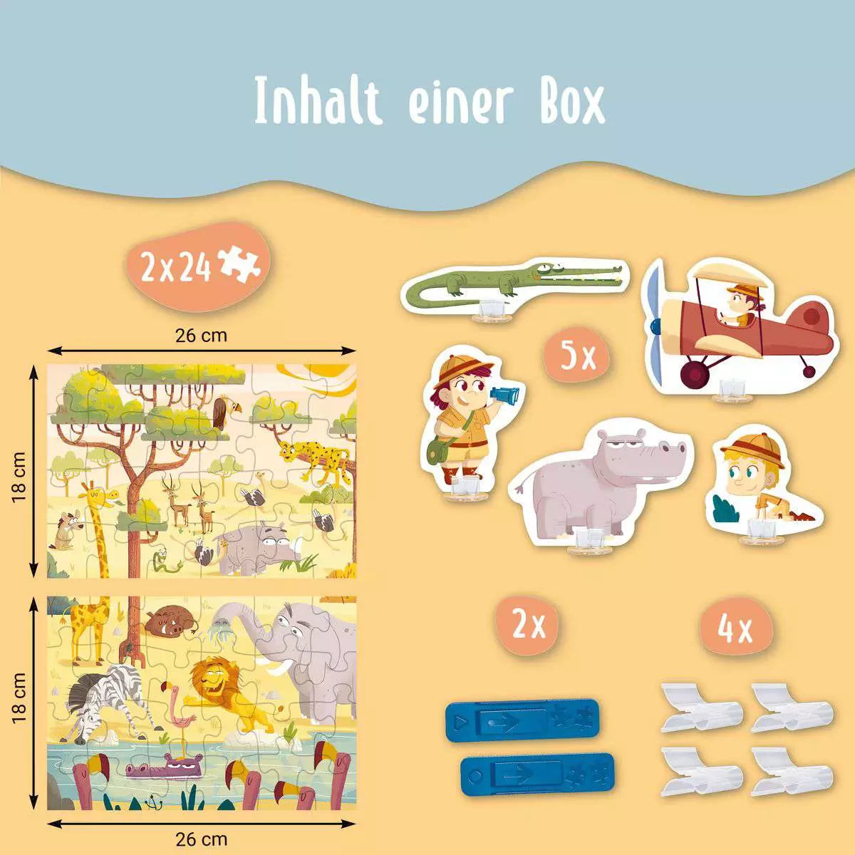 Puzzle and Play: Safari Time 2x24 Piece Puzzles