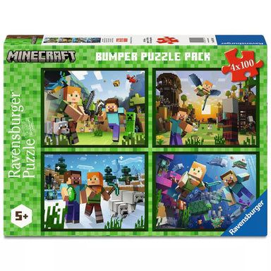 Minecraft Bumper Puzzle Pack 4x100 Piece Puzzles