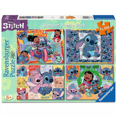Disney Aloha! Stitch Bumper Puzzle Pack 4x100 Piece Puzzles