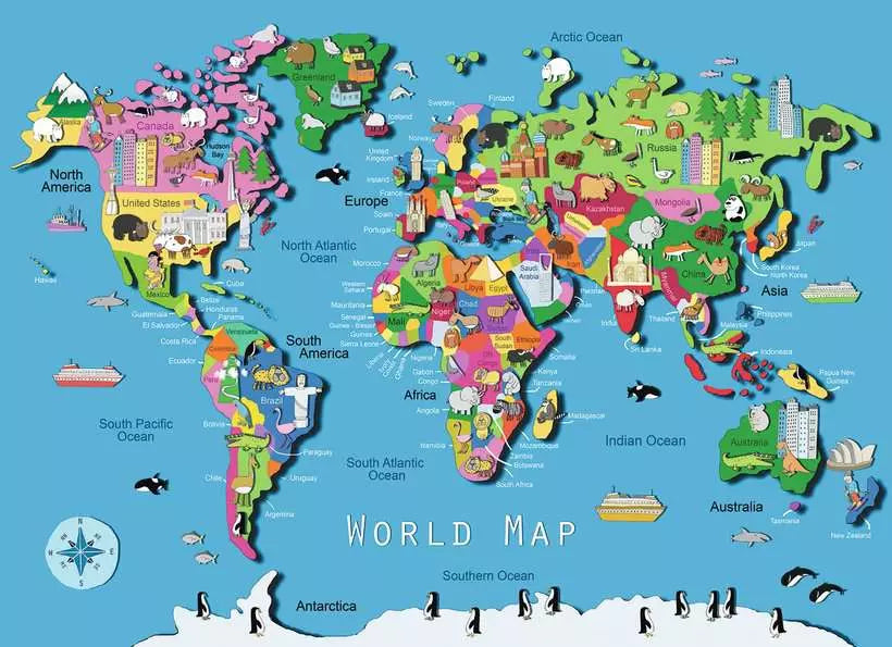 World Map 60 Piece Puzzle