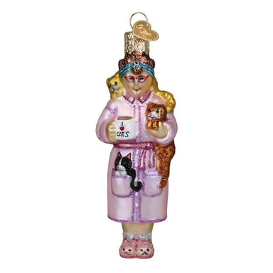 Old World Christmas Cat Lady Ornament