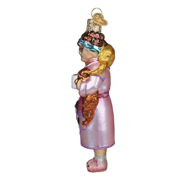 Old World Christmas Cat Lady Ornament