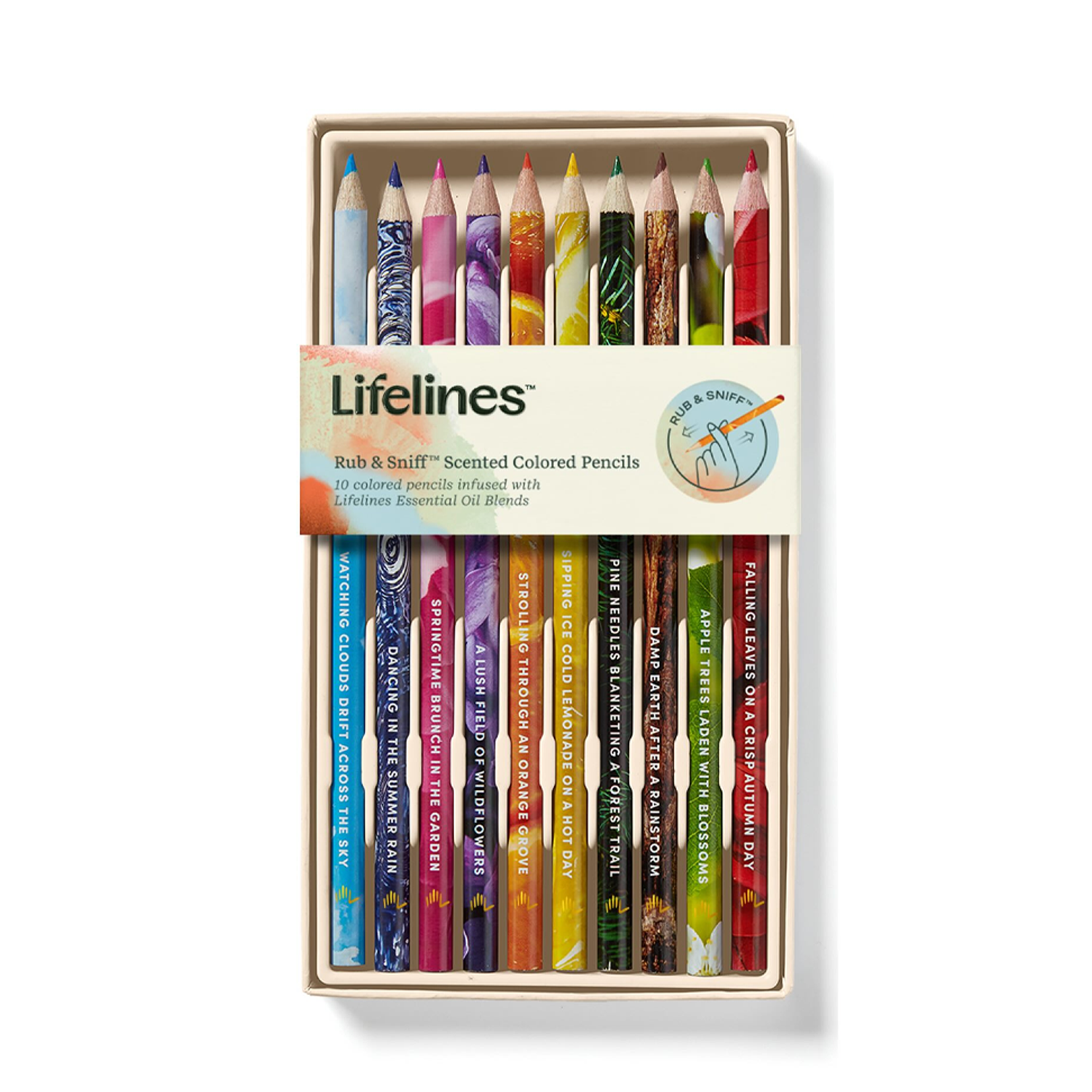 LFELNE Rub and Sniff Scented Colored Pencils - 10-Pack