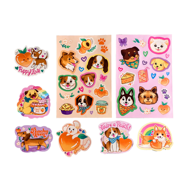 ooly Puppies & Peaches Peach Scented Stickers