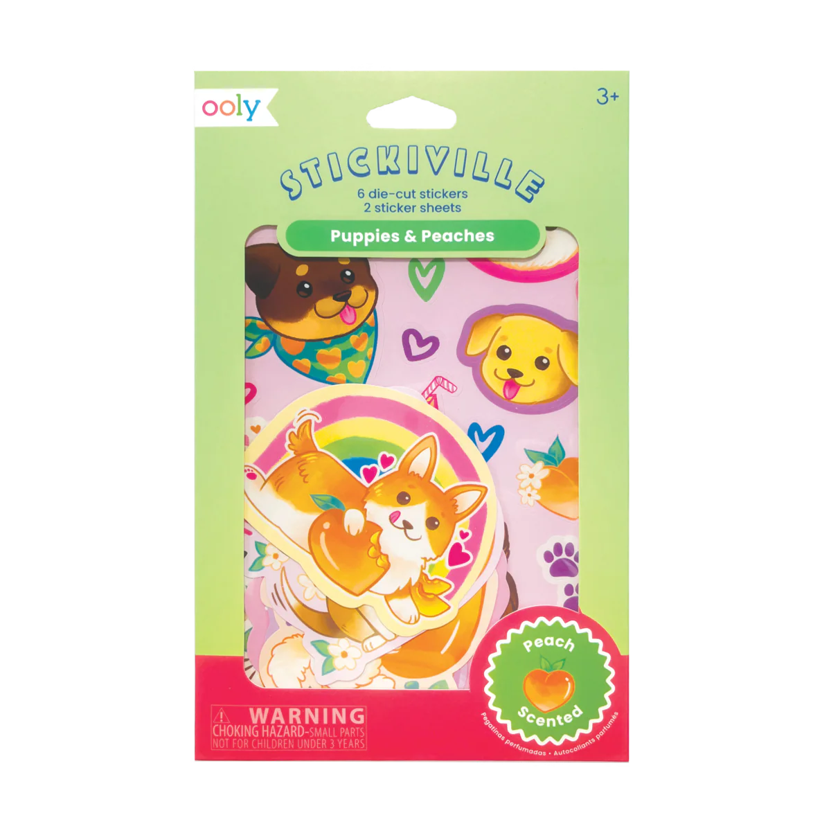 ooly Puppies & Peaches Peach Scented Stickers