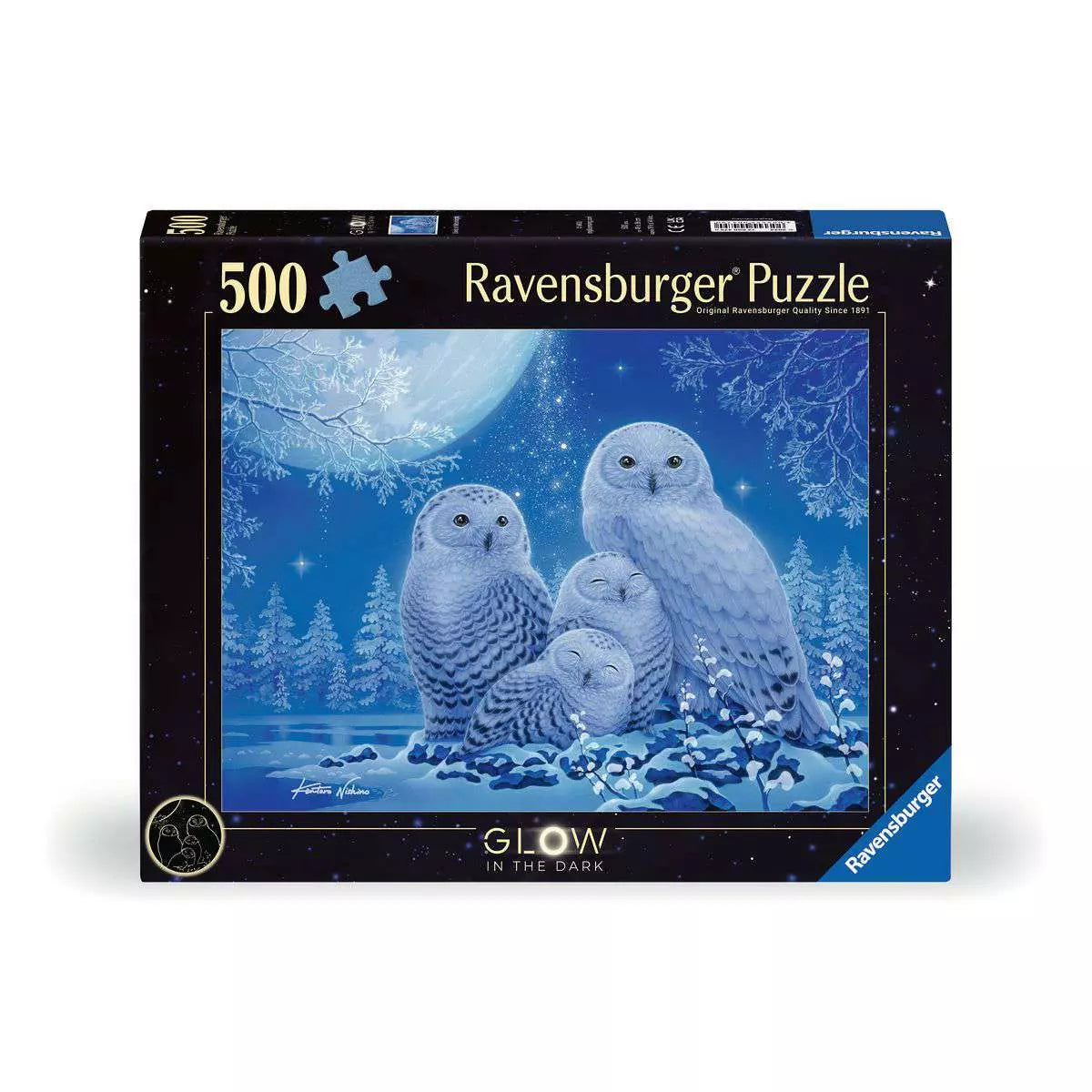 Glow in the Dark: Owls in the Moonlight 500 Piece Puzzle