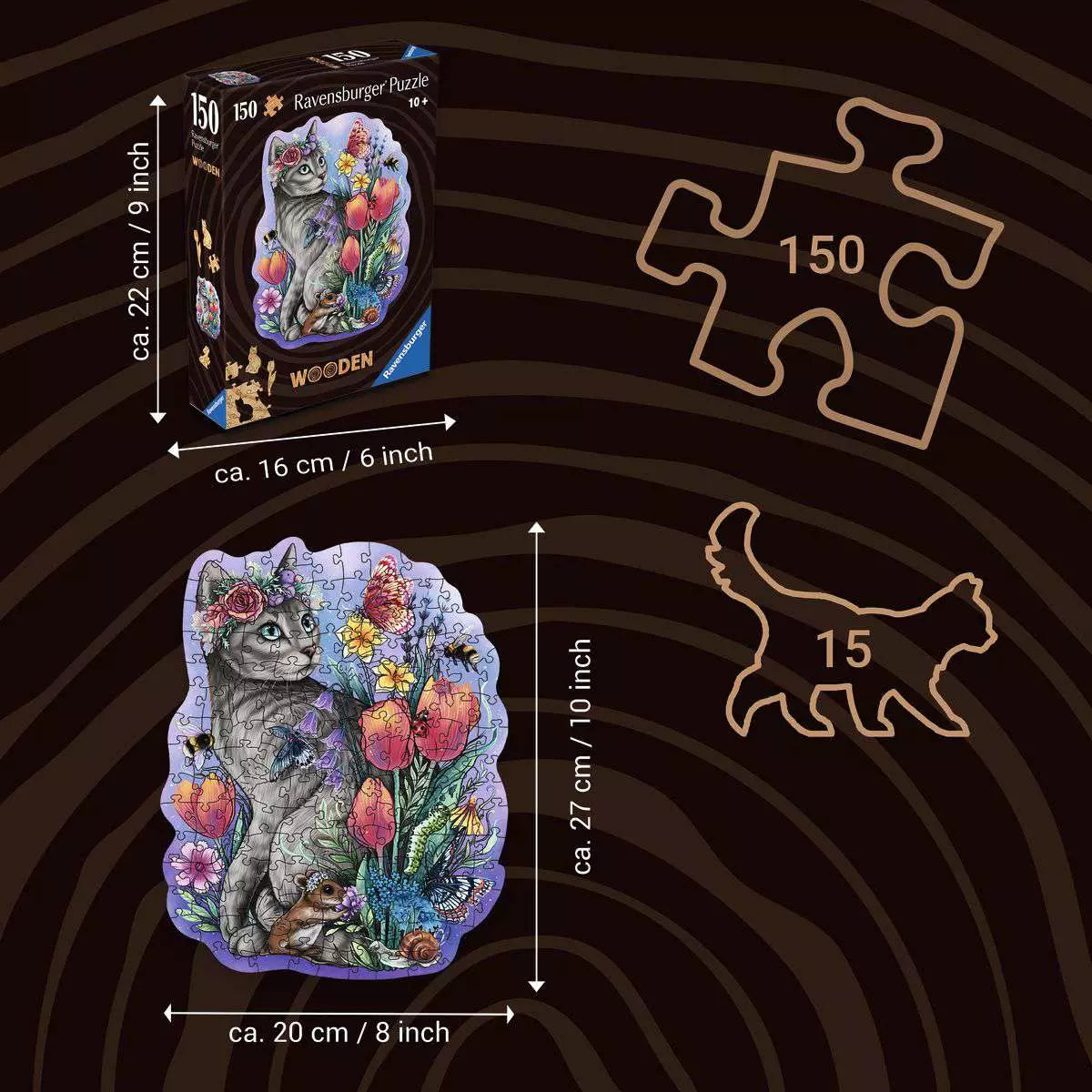 Lovely Cat 150 Piece Wooden Puzzle