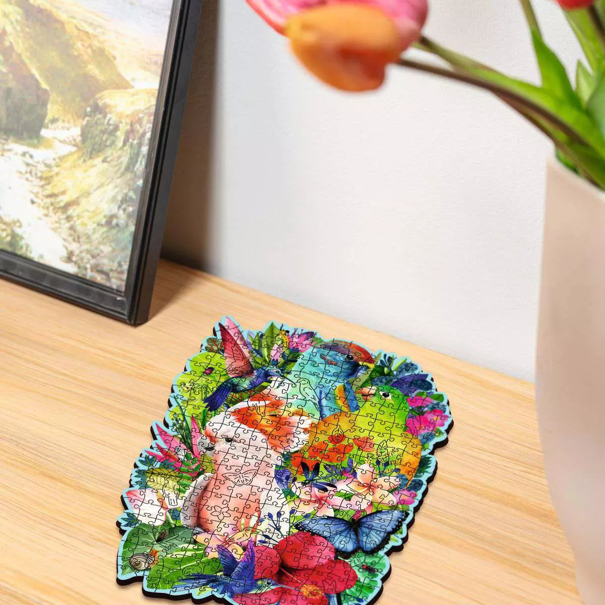 Wooden Puzzles: Beautiful Birds 300 Piece Shaped Puzzle