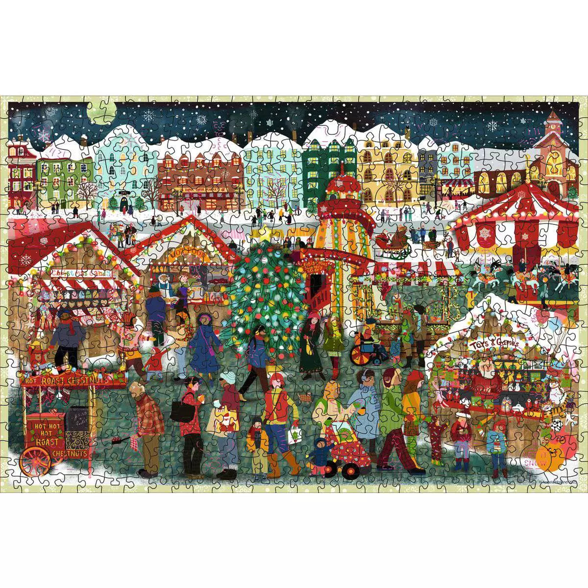 Wooden Puzzles: Christmas Market 500 Piece Puzzle