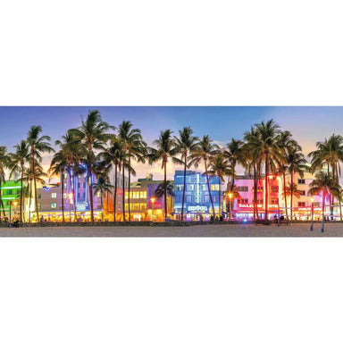 Night Glow on Ocean Drive 1000 Piece Panoramic Puzzle