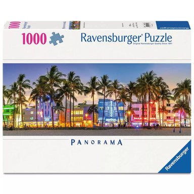 Night Glow on Ocean Drive 1000 Piece Panoramic Puzzle