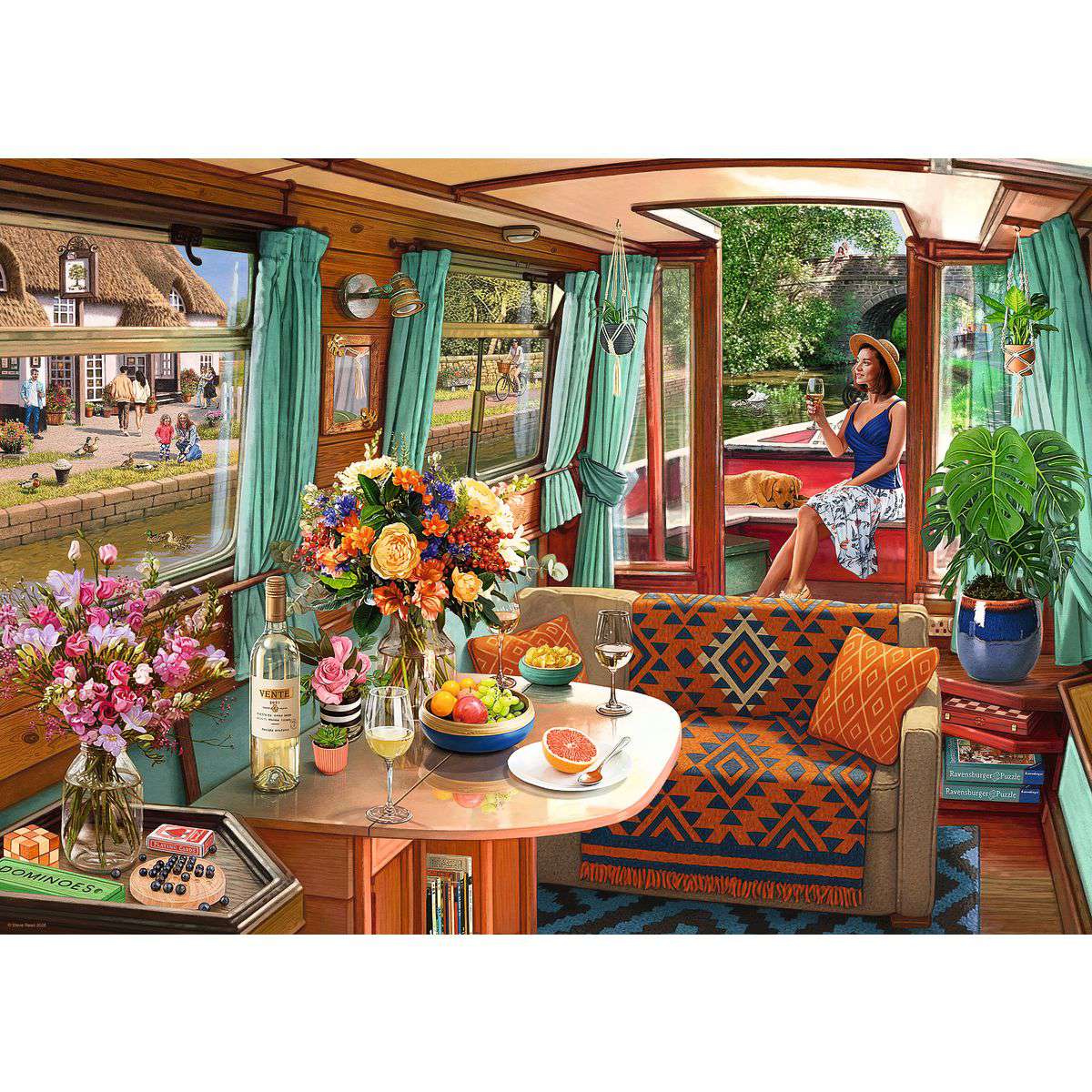 View From My Window No. 1 Canal Boat 1000 Piece Puzzle
