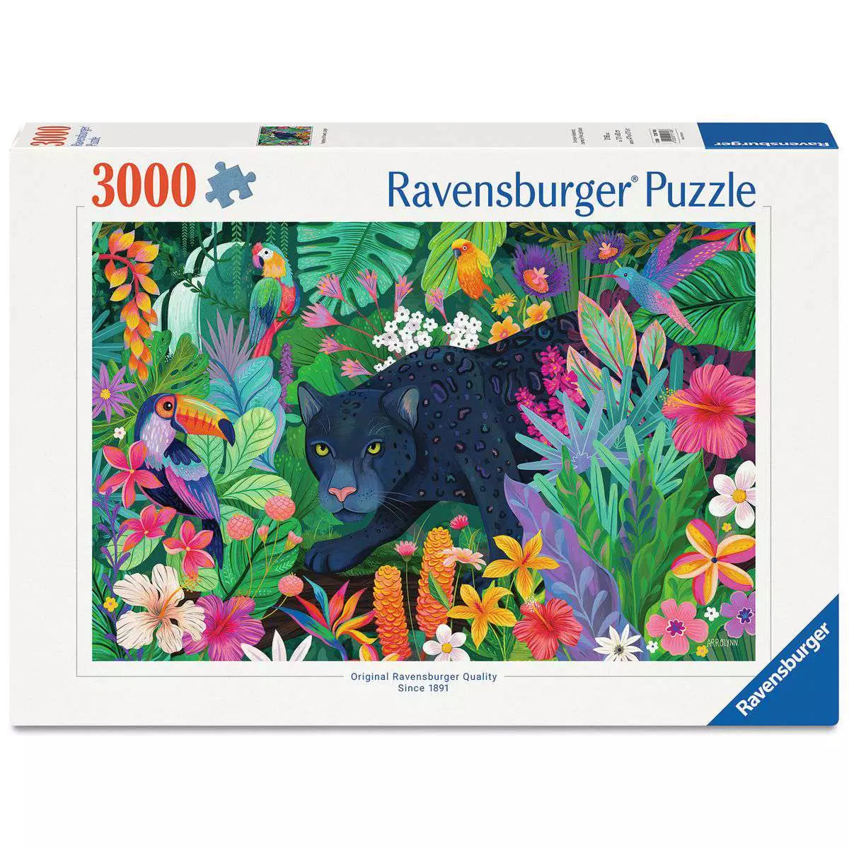 Panther in Flowery Jungle 3000 Piece Puzzle