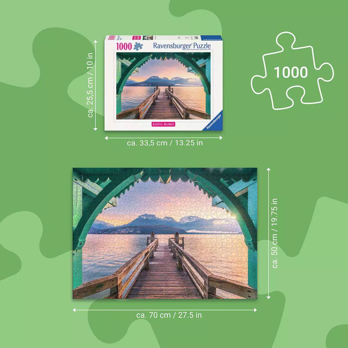 Beautiful Walkways Footbridge at Lac d'Annecy 1000 Piece Puzzle