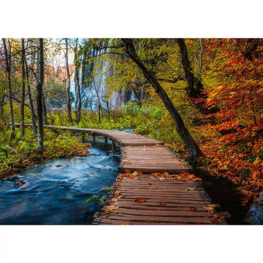 Beautiful Walkways: Autumnal Wooden Trail 1000 Piece Puzzle