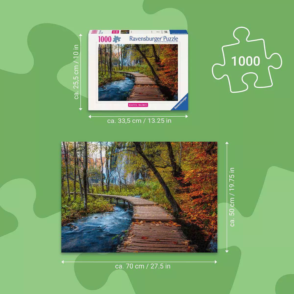 Beautiful Walkways: Autumnal Wooden Trail 1000 Piece Puzzle