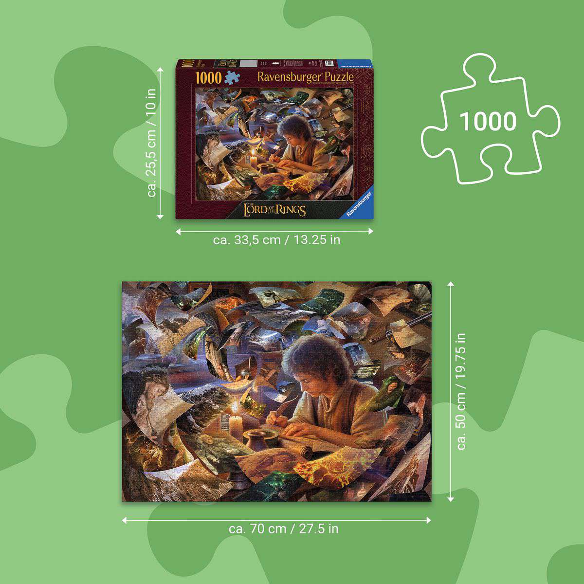 The Lord of the Rings Frodo's Journey 1000 Piece Puzzle