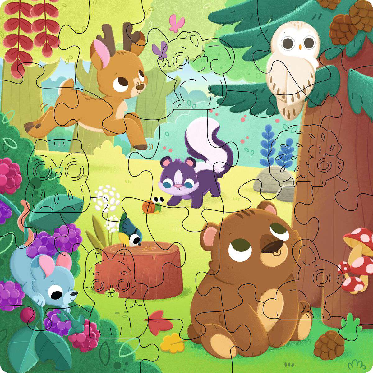 Forest Animals 22 Piece Wooden Puzzle