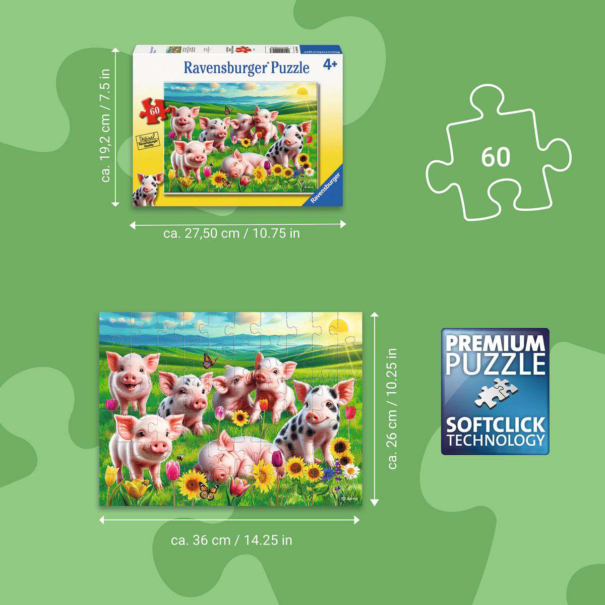 Precious Piglets 60 Piece Puzzle