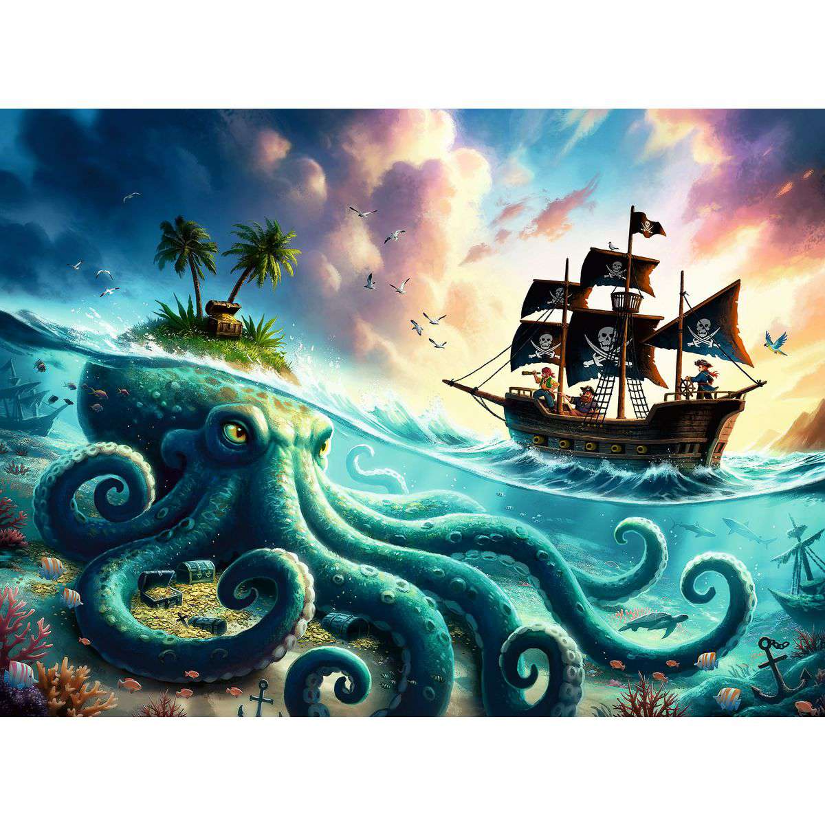 Octopus Treasure 100 Piece Puzzle