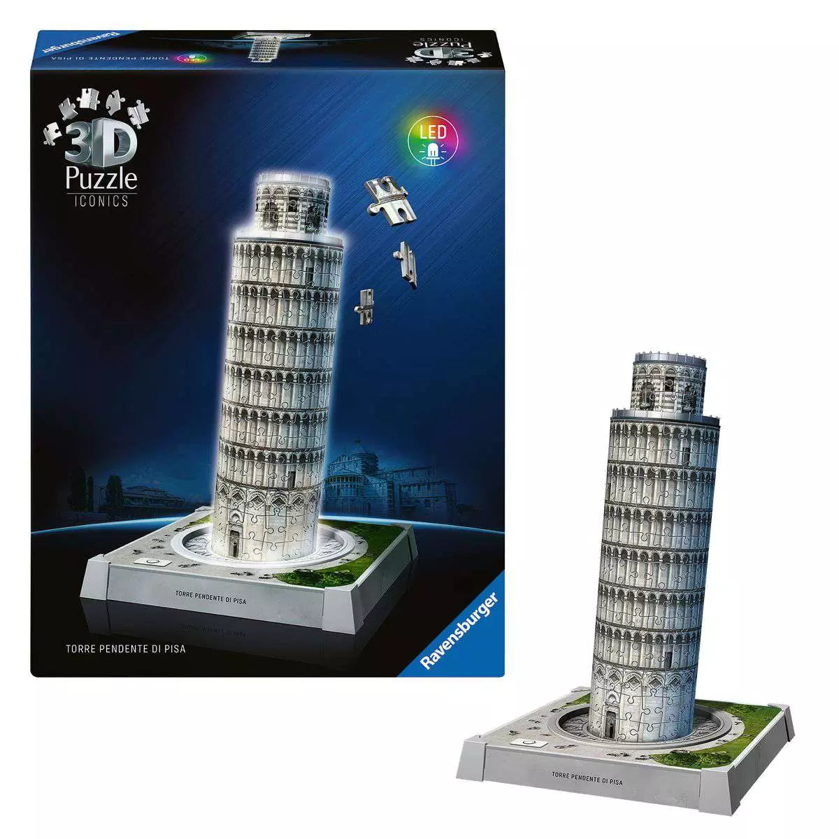 3D Puzzle Iconics: LED Leaning Tower of Pisa 231 Piece Puzzle