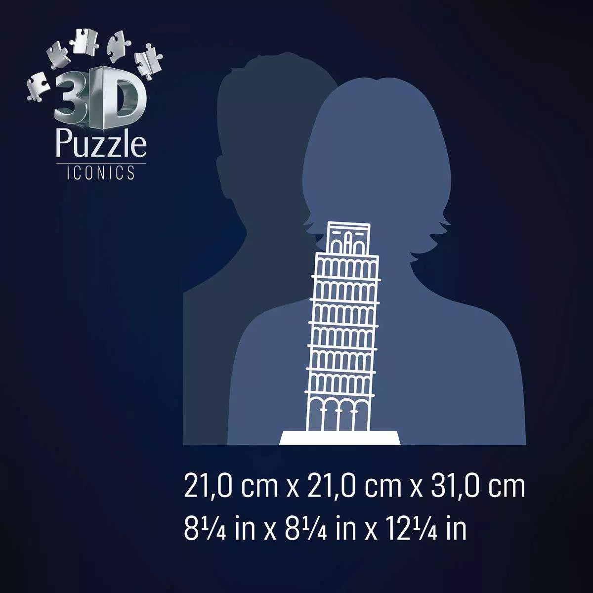 3D Puzzle Iconics: LED Leaning Tower of Pisa 231 Piece Puzzle