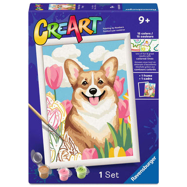 CreArt Floral Corgi Paint-by-Number