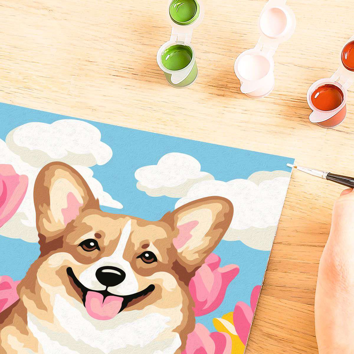 CreArt Floral Corgi Paint-by-Number