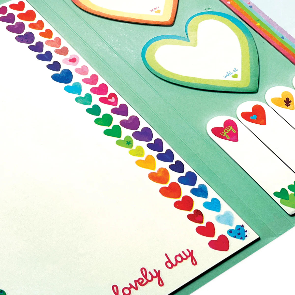 ooly Side Notes Rainbow Hearts Sticky Tab Note Pad