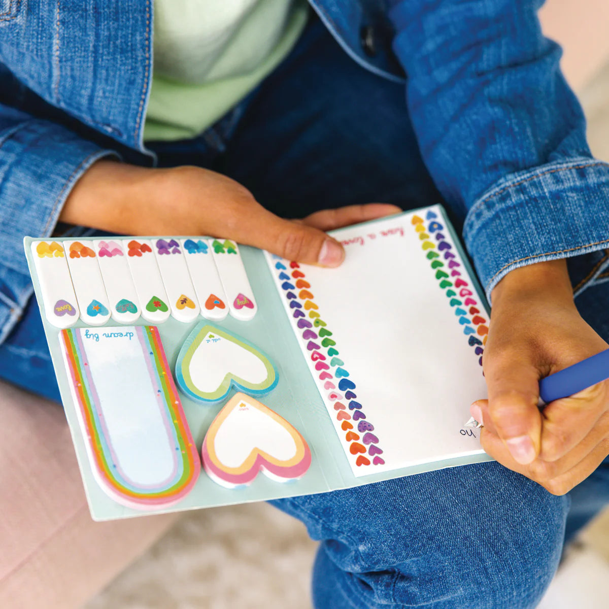 ooly Side Notes Rainbow Hearts Sticky Tab Note Pad