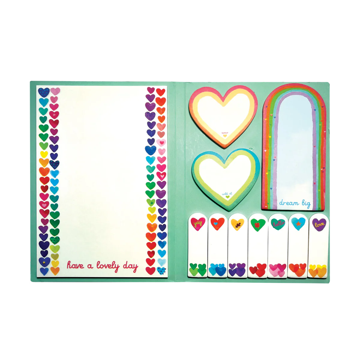 ooly Side Notes Rainbow Hearts Sticky Tab Note Pad