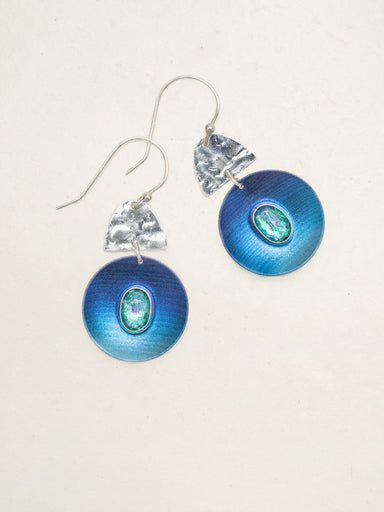 Holly Yashi Royal Moon Earrings - Navy and Silver    