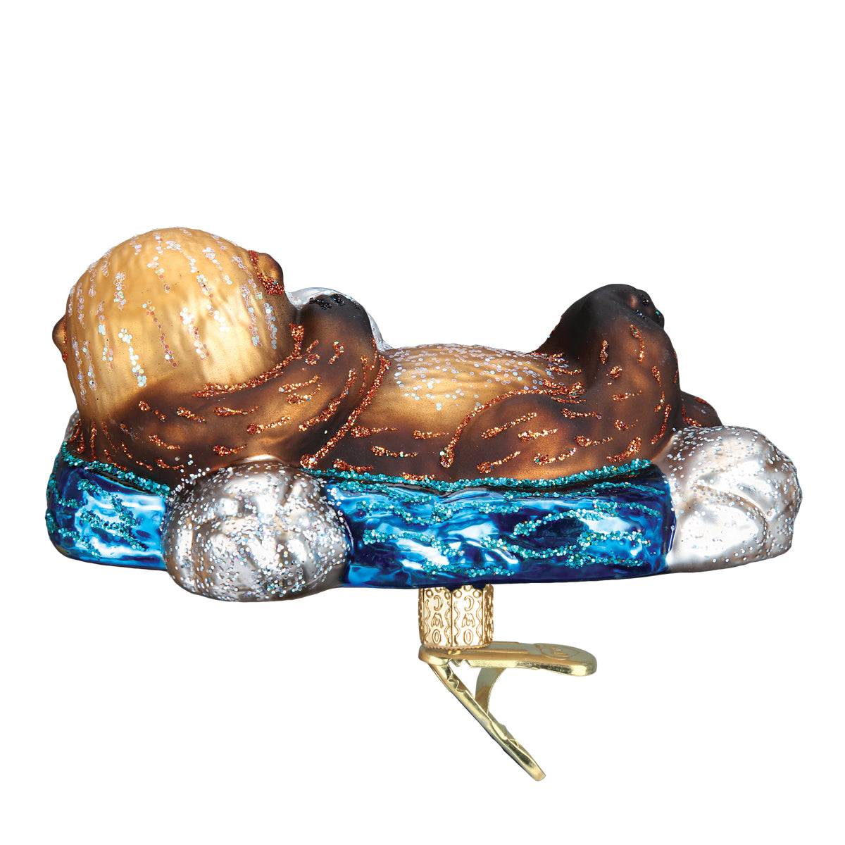 Old World Christmas Floating Sea Otter Clip On Ornament    