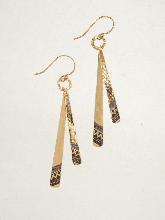 Holly Yashi Willow Weave Stick Earrings - Gold    