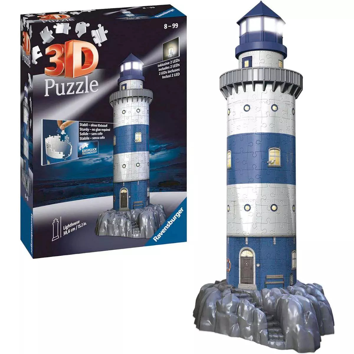 RAV Lighthouse Night Edition 216 Piece 3D Puzzle