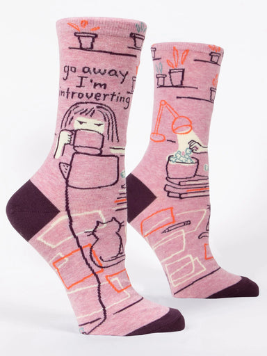 Blue Q Women's Crew Socks - Go Away I'm Introverting