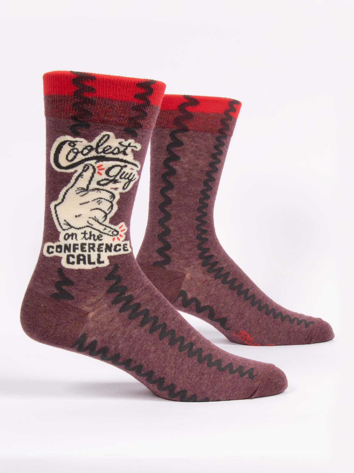 Blue Q Men's Crew Socks - Coolest Guy On The Conference Call