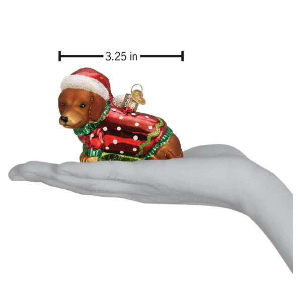 Old World Christmas Dashing Dachshund Puppy Ornament