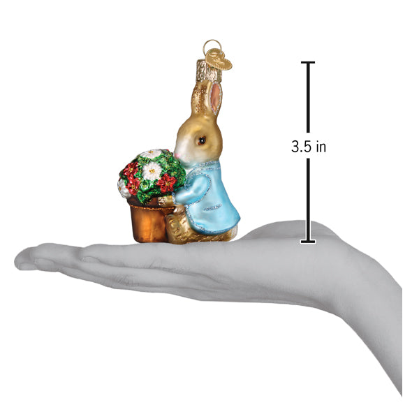 Old World Christmas Beatrix Potter Peter Rabbit With Flower Pot Ornament