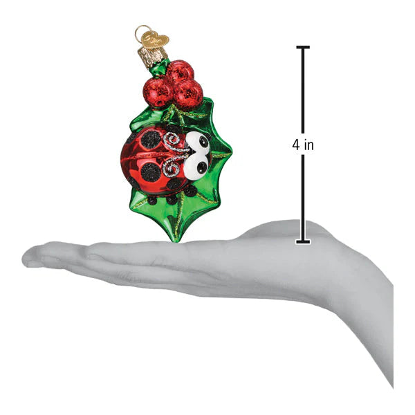Old World Christmas Holly Ladybug Ornament