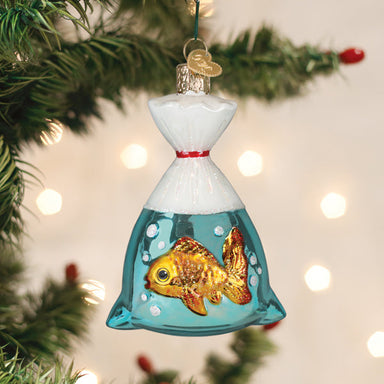 Old World Christmas Goldfish In A Bag Ornament