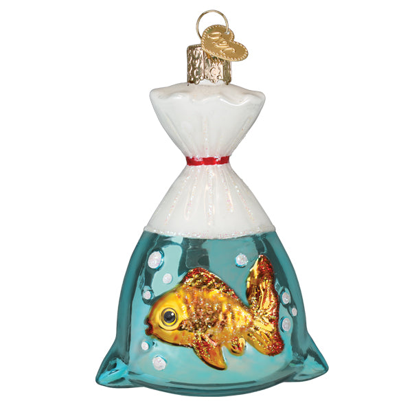 Old World Christmas Goldfish In A Bag Ornament
