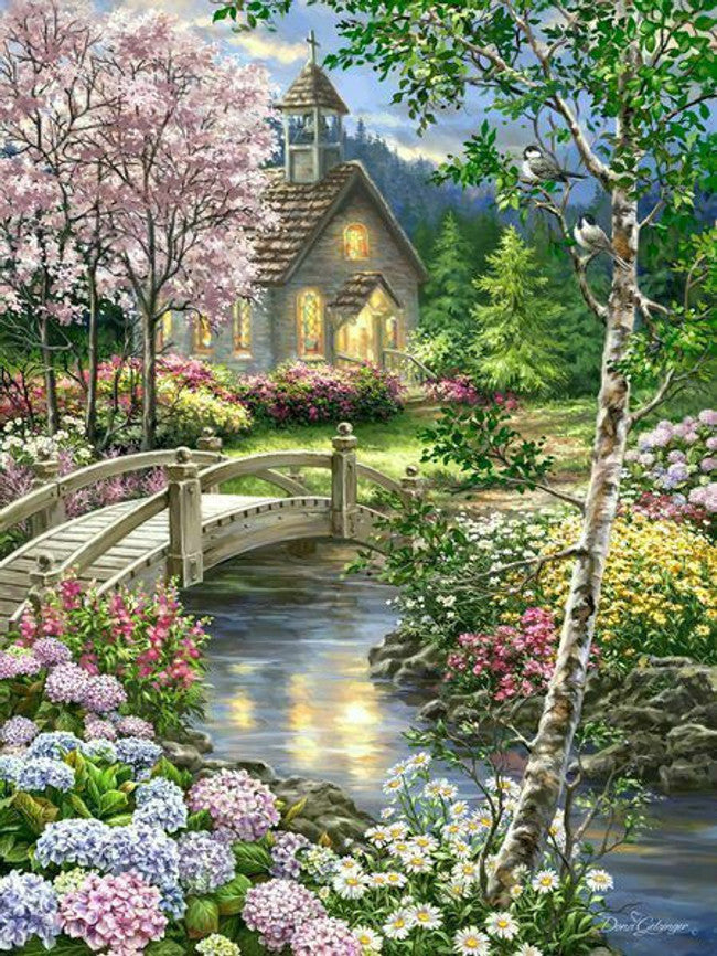 Spring Chapel 100 Piece Puzzle
