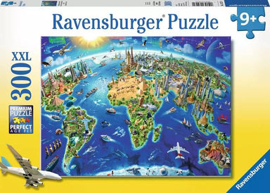 World Landmarks Map 300 Piece Puzzle