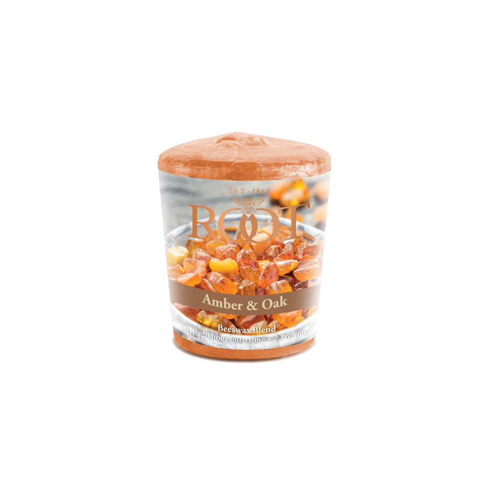 Root Candles Votive Amber & Oak