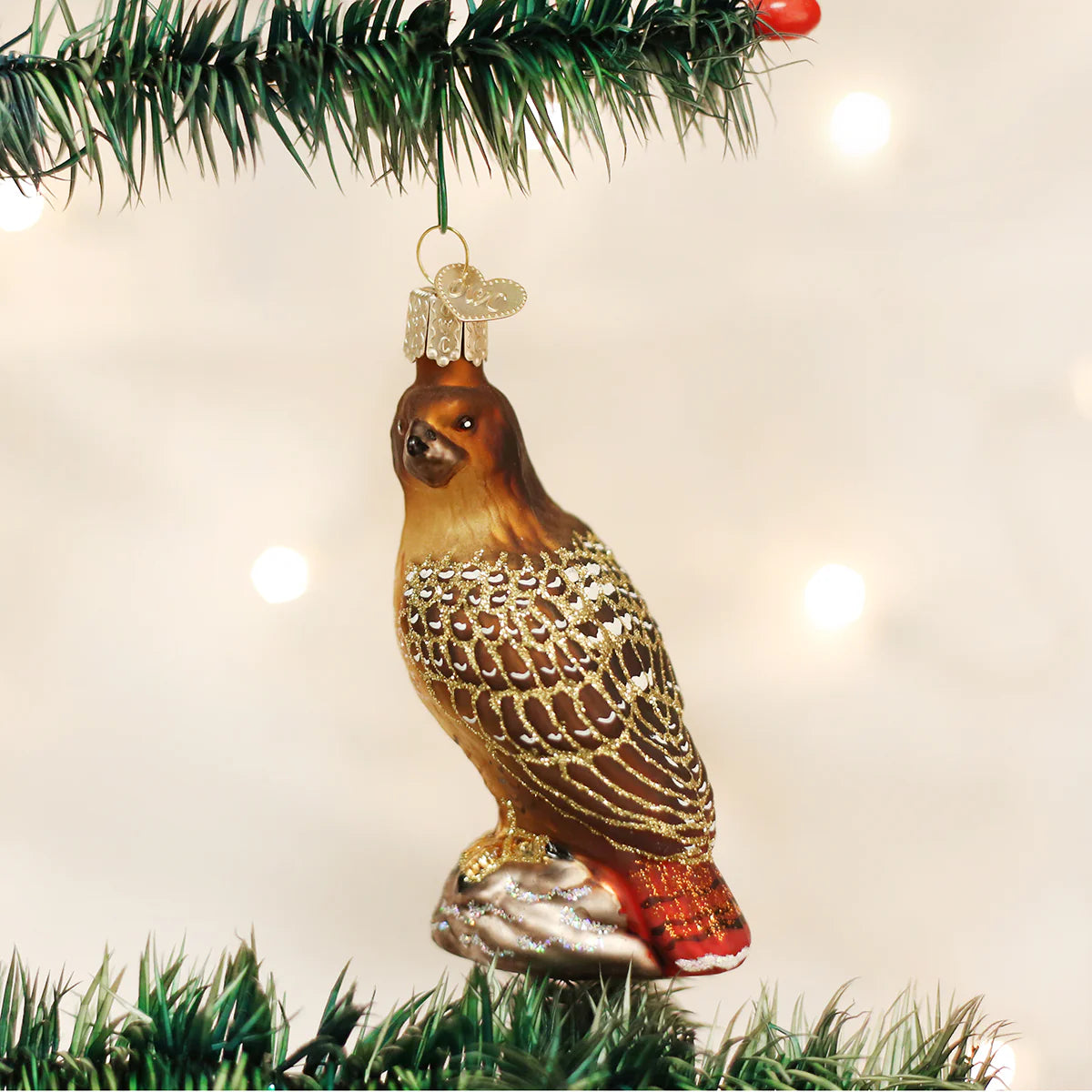 Old World Christmas Red-Tailed Hawk Ornament