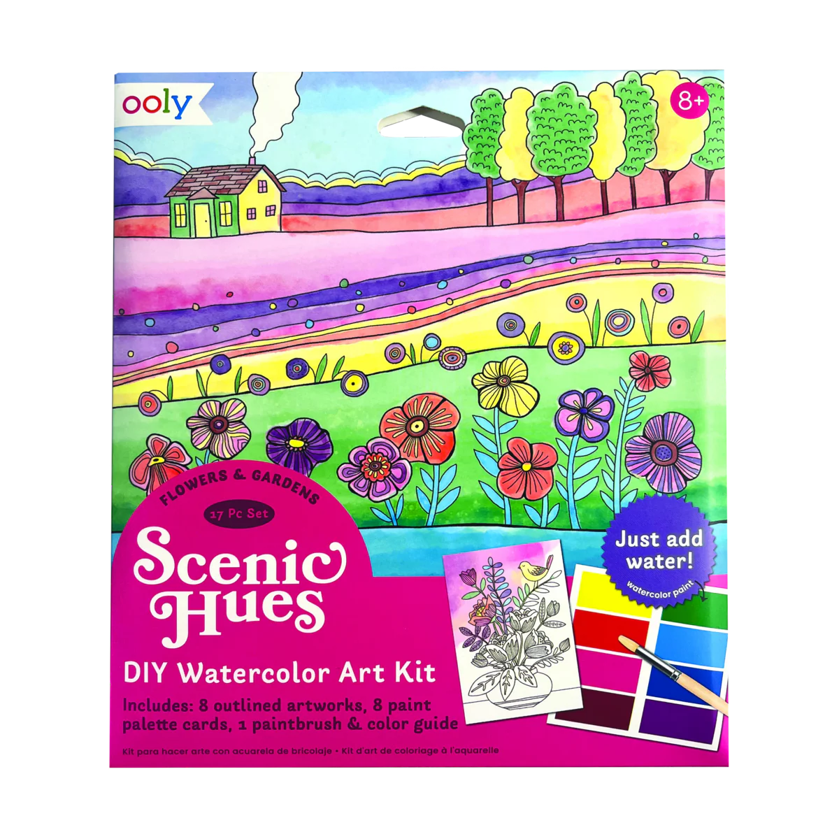 ooly Flowers & Gardens Scenic Hues Watercolor Art Kit