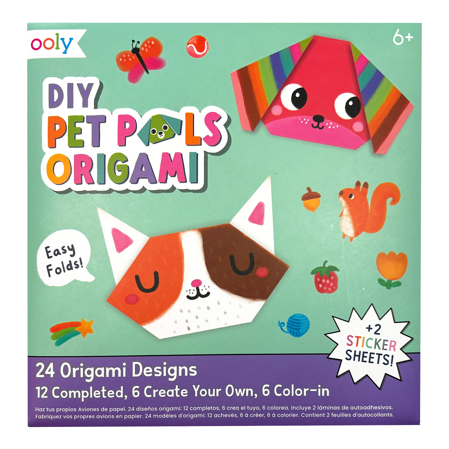 OOLY DIY Pet Pals Origami Activity Kit - 24 Designs