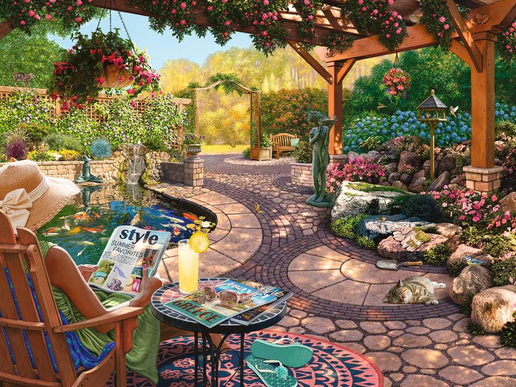 Cozy Backyard Bliss 750 Piece Large Format Puzzle    